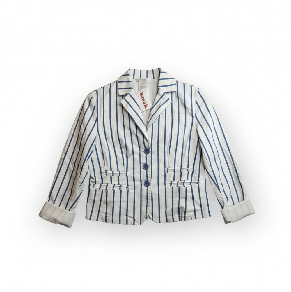 Connection 18 NWT Cropped Striped Blazer | Sharp Modern Tailoring